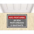 Tapete capacho não perturbe 60x40 cm cinza antiderrapante.