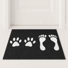 Tapete Capacho Pegadas Dog 60x40 - Preto