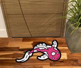 Tapete Capacho Peixe Carpa no Formato 80X40 cm Pink.