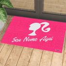 Tapete Capacho Personalizado BARBIE SEU NOME AQUI COR PINK 60X40