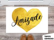 Tapete Capacho Personalizado Coração Dourado Amizade
