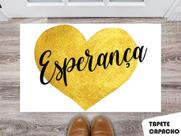 Tapete Capacho Personalizado Coração Dourado Esperança