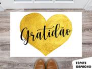 Tapete Capacho Personalizado Coração Dourado Gratidão