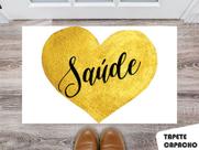 Tapete Capacho Personalizado Coração Dourado Saúde