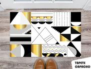 Tapete Capacho Personalizado Diversas Formas Geométricas Gold and Black
