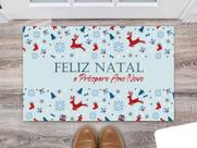 Tapete Capacho Personalizado Feliz Natal Próspero Ano Novo