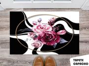 Tapete Capacho Personalizado Floral Art Abstrato