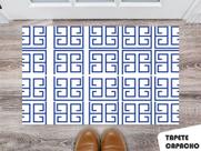 Tapete Capacho Personalizado Fundo Branco com Faixas Azuis Tapete Capacho Personalizado Fundo Branco com Faixas Azuis