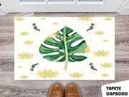 Tapete Capacho Personalizado Green Monstera com Floral