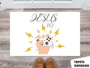 Tapete Capacho Personalizado Jesus no Controle