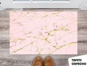 Tapete Capacho Personalizado Marmorizado Tons Rose and Gold