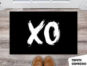 Tapete Capacho Personalizado Xo Black and White