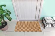 Tapete Capacho Porta De Entrada 0,65CM X 0,40CM Arabesco Caramelo e Cru
