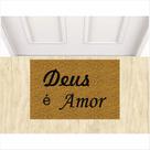 Tapete Capacho Religião Deus é Amor Ouro Antiderrapante. Tapete Capacho Religião Deus é Amor Ouro Antiderrapante.