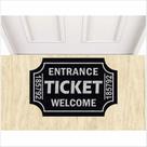 Tapete capacho ticket formato fundo preto