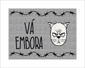 Tapete Capacho Vá Embora Gato