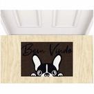 Tapete Capacho Vinil Bem vindo Bulldog Pets Para Decoração.