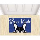 Tapete Capacho Vinil Bem vindo Bulldog Pets Para Decoração.