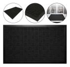 Tapete Capacho Waterkap Antiderrapante Porta Entrada 60x90cm Cor Preto Desenho Do Tecido Liso/preto