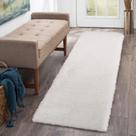 Tapete CAROMIO 61x244 cm de pelúcia, fofo, sem soltar, branco