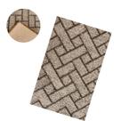 Tapete Carpete 200x250cm Com Pelagem Curta Base Antiderrapante Marrom Geométrico Tijolinhos 2x2,5m