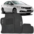 Tapete Carpete Civic 2014 à 2016 Logo Bordado Jogo 3 Peças Personalizado Automotivo