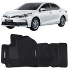Tapete Carpete Corolla 2018 à 2019 Preto Logo Bordado Jogo 5 Peças Personalizado Automotivo