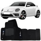 Tapete Carpete Fusca 2013 à 2016 Preto Logo Bordado Jogo 5 Peças Ecotap S4233 Automotivo Soft