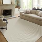 Tapete Carpete Grande Sala 1,40X2,50 Antiderrapante Cru com branco