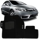 Tapete Carpete New Civic 2007 à 2013 Logo Bordado Jogo 3 Peças Personalizado Automotivo