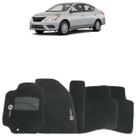 Tapete Carpete Personalizado Preto Nissan Universal Logo Bordado 2 Lados Dianteiro