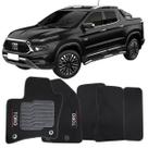 Tapete Carpete Toro 2016 à 2025 Preto Logo Bordado Jogo 5 Peças Ecotap S3613 Automotivo Soft