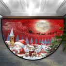 Tapete CFERSAN de Natal antiderrapante meio redondo 61x91cm
