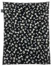 Tapete Colchonete Pet Dog 80CM X 60CM Preto Damatex Com Desenhos De Pegadas E Ossinhos