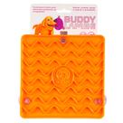 Tapete Comedouro Lento Antiengasgo Com Ventosa Buddy Toys Lambe Ondas Para Cachorros E Gatos Quadrado Na Cor Laranja