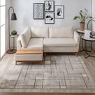 Tapete Corttex Belga Geométrico Bege - 2m x 1,40m de Largura