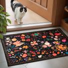 Tapete CRYPTOLITE Boho Floral 60x90cm lavável para banheiro preto