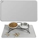 Tapete de alimentação para animais de estimação de silicone antiderrapante impermeável 55x35cm cinza