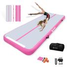 Tapete de ar de ginástica AKSPORT Tumble Track inflável 4 m cinza rosa