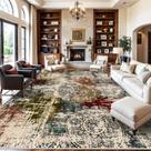 Tapete de área BYYVOO Modern Abstract 10 x 14 pés vermelho verde multi Tapete de área BYYVOO Modern Abstract 10 x 14 pés vermelho verde multi