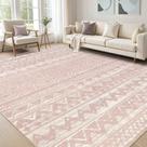 Tapete de Área Cotiled 8x10 Lavável Antiderrapante Rosa Boho Tapete de Área Cotiled 8x10 Lavável Antiderrapante Rosa Boho