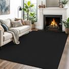 Tapete de Área EARTHALL 152x213cm Antiderrapante Lavável Preto Cinza