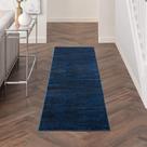 Tapete de Área Nourison Essentials Azul Meia-Noite 60 cm x 180 cm - Fácil de Limpar, Não Solta Pelos, Quarto, Sala de Estar, Sala de Jantar, Cozinha (Passadeira 180 cm)