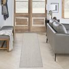 Tapete de área Nourison Home Courtyard interno/externo 0,7x3m marfim/prata