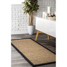 Tapete de área NuLoom Elijah Seagrass 60x180cm Black Farmhouse