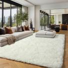 Tapete de área PAGISOFE White Fluffy Shag 150x210cm para sala de estar Tapete de área PAGISOFE White Fluffy Shag 150x210cm para sala de estar