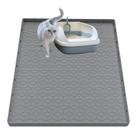 Tapete de areia para gatos Jacooxi Silicone impermeável 31x22cm cinza