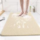 Tapete de banheira Joyhalo Non Slip PVC Loofah 43x60cm bege