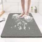 Tapete de banheira Joyhalo Non Slip PVC Loofah 43x76cm cinza