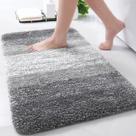 Tapete de banheiro Arotive Microfiber Shaggy Absorvente 30x20cm Cinza